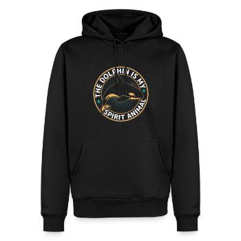 Le dauphin est mon animal spirituel Orques dans la mer - Sweat à capuche Premium bio Homme - noir - Devant - Nico (187cm)