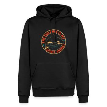 Le dauphin est mon animal spirituel Orques dans la mer - Sweat à capuche Premium bio Homme - noir - Devant - Nico (187cm)