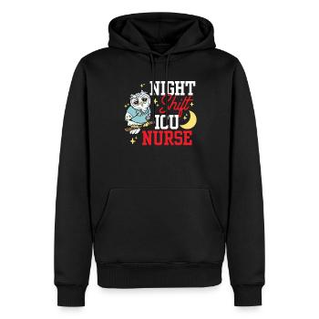 Nachtschicht Intensivkrankenschwester Intensiv - Männer Premium Bio Hoodie - Schwarz - Vorne - Nico (187cm)