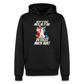Ich reg mich nicht auf sondern Du! Regenbogen - Männer Premium Bio Hoodie - Schwarz - Vorne - Nico (187cm)