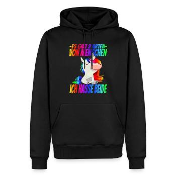 Es gibt 2 Arten Menschen Ich Hasse beide - Männer Premium Bio Hoodie - Schwarz - Vorne - Nico (187cm)