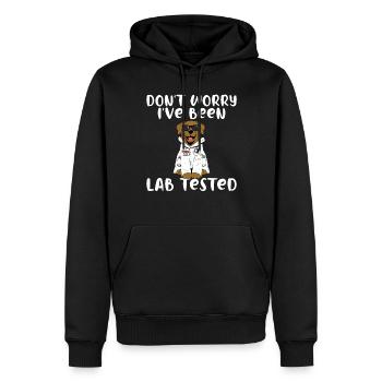 Labrador Liebhaber Geschenke - Männer Premium Bio Hoodie - Schwarz - Vorne - Nico (187cm)