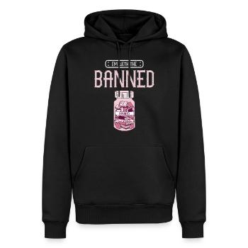 I'm with the banned bookworm - Men’s Premium Organic Hoodie - black - Front - Nico (187cm)