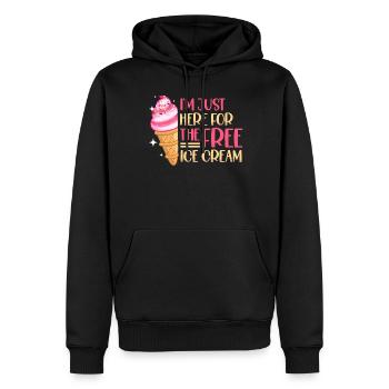 Ich Bin Nur Hier Für Den Kostenlosen - Männer Premium Bio Hoodie - Schwarz - Vorne - Nico (187cm)