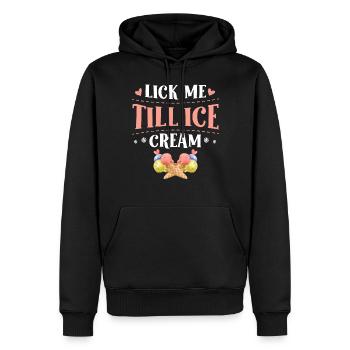 Lick Me Till Ice Cream Lover - Sweat à capuche Premium bio Homme - noir - Devant - Nico (187cm)