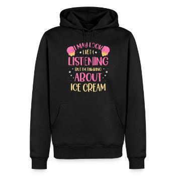 Amateurs de crème glacée gourmands aliments surgelés - Sweat à capuche Premium bio Homme - noir - Devant - Nico (187cm)