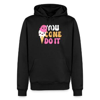 You Cone Do It Ice Cream Lover - Sweat à capuche Premium bio Homme - noir - Devant - Nico (187cm)