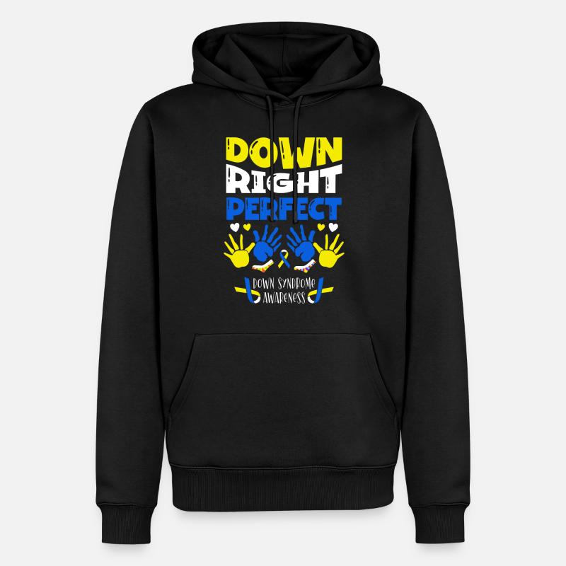 Down Right Perfect Down-syndrom-bewusstsein - Männer Premium Bio Hoodie - Schwarz