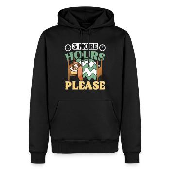 Dormir 3 heures de plus s’il vous plaît Paresseux - Sweat à capuche Premium bio Homme - noir - Devant - Nico (187cm)