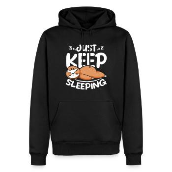 Paresseux continue de dormir - Sweat à capuche Premium bio Homme - noir - Devant - Nico (187cm)