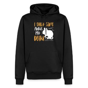 Interessiere mich nur für Degu Stauchratte - Männer Premium Bio Hoodie - Schwarz - Vorne - Nico (187cm)