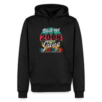 Birthday June 2008 born in June 2008 - Men’s Premium Organic Hoodie - black - Front - Nico (187cm)