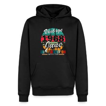 1968 Juni Limitierte Edition - Männer Premium Bio Hoodie - Schwarz - Vorne - Nico (187cm)