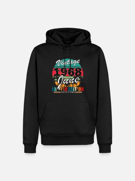 1968 Juni Limitierte Edition - Männer Premium Bio Hoodie - Schwarz