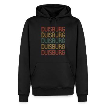 Duisburgerin Duisburger Duisburg - Männer Premium Bio Hoodie - Schwarz - Vorne - Nico (187cm)