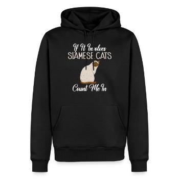 Cadeaux de chat siamois - Sweat à capuche Premium bio Homme - noir - Devant - Nico (187cm)