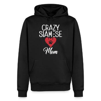 Cadeaux de chat siamois - Sweat à capuche Premium bio Homme - noir - Devant - Nico (187cm)