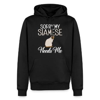 Siamesische Katze Geschenke - Männer Premium Bio Hoodie - Schwarz - Vorne - Nico (187cm)