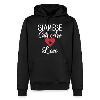 Siamesische Katze Geschenke - Männer Premium Bio Hoodie - Schwarz - Vorne - Nico (187cm)