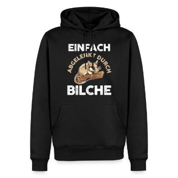 Bilch - Männer Premium Bio Hoodie - Schwarz - Vorne - Nico (187cm)