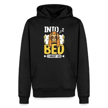 Dans mon lit, je dois aller Paresseux - Sweat à capuche Premium bio Homme - noir - Devant - Nico (187cm)