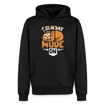 Mode dimanche paresseux activé - Sweat à capuche Premium bio Homme - noir - Devant - Nico (187cm)