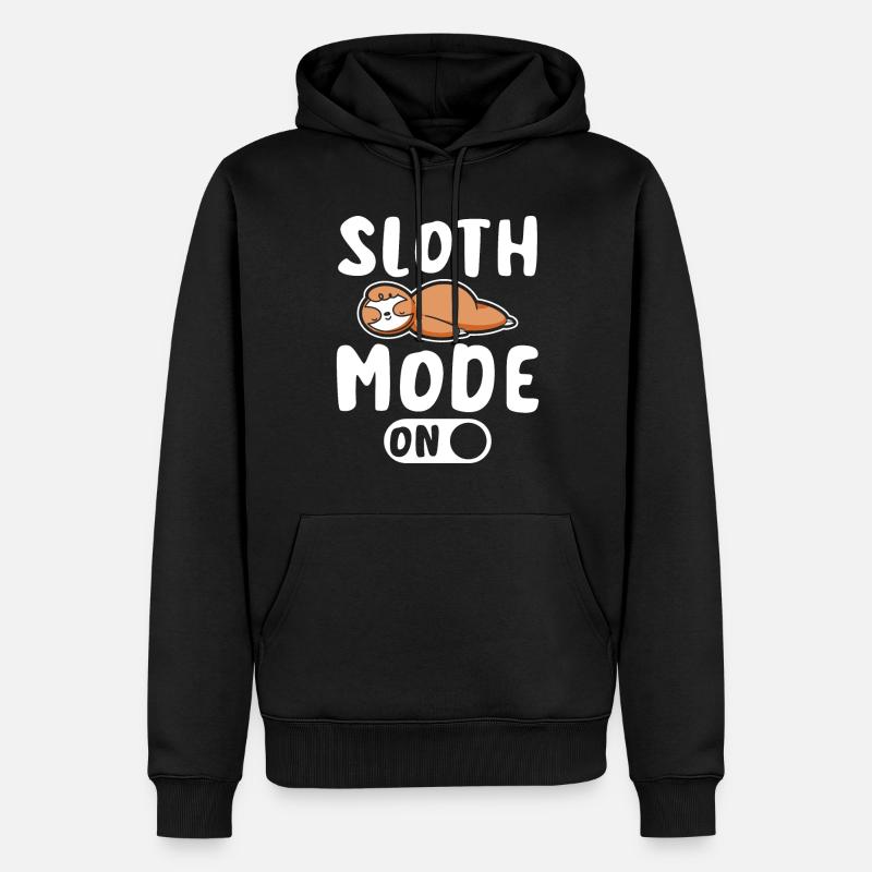 Sloth mode on - Männer Premium Bio Hoodie - Schwarz