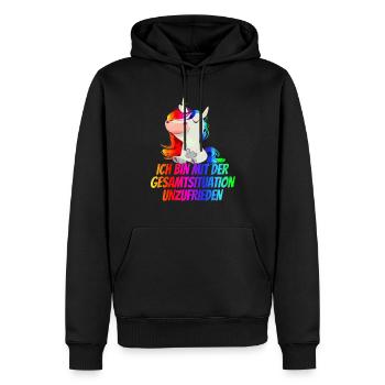 Ich bin mit der Gesamtsituation Unzufrieden - - Männer Premium Bio Hoodie - Schwarz - Vorne - Nico (187cm)
