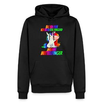 Ich brauche dringend mehr Mittelfinger Regenbogen - Männer Premium Bio Hoodie - Schwarz - Vorne - Nico (187cm)