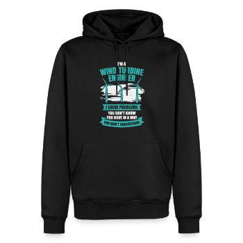 I'm A Wind Turbine Engineer Engineering Gift - Männer Premium Bio Hoodie - Schwarz - Vorne - Nico (187cm)