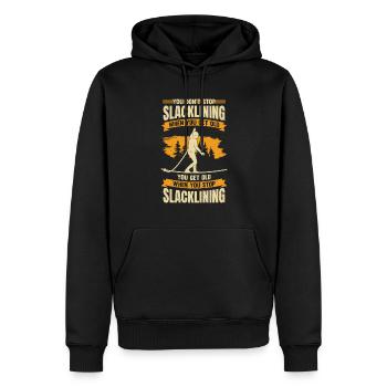 Slacklining Old Man Slackline Slackliner Gift - Männer Premium Bio Hoodie - Schwarz - Vorne - Nico (187cm)
