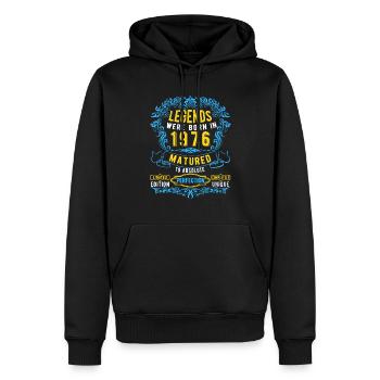 Les légendes sont nées en 1976 Anniversaire - Sweat à capuche Premium bio Homme - noir - Devant - Nico (187cm)