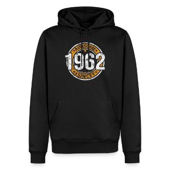 Awesome Since 1962 Retro Vintage Geburtstag - Männer Premium Bio Hoodie - Schwarz - Vorne - Nico (187cm)