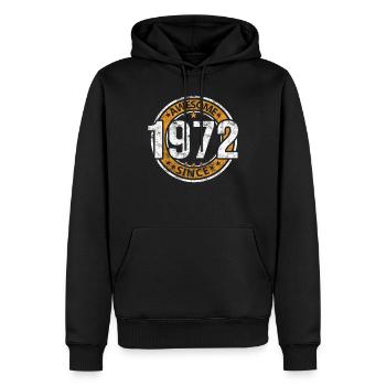 Awesome Since 1972 Retro Vintage Geburtstag - Männer Premium Bio Hoodie - Schwarz - Vorne - Nico (187cm)
