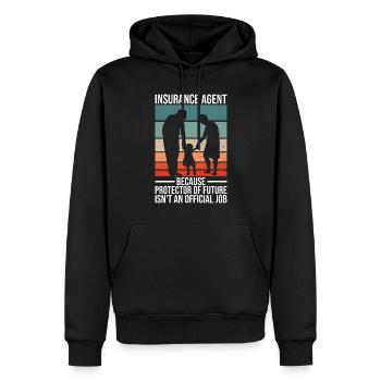Conception d’agent d’assurance familiale pour les ventes d’assurance - Sweat à capuche Premium bio Homme - noir - Devant - Nico (187cm)