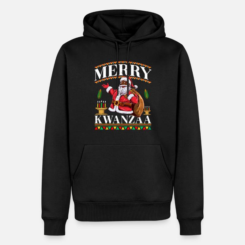 Merry Kwanzza - Männer Premium Bio Hoodie - Schwarz