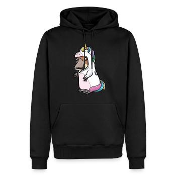 Ornithorynque en costume de licorne Ornithorynques - Sweat à capuche Premium bio Homme - noir - Devant - Nico (187cm)