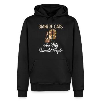 Siamesische Katze Geschenke - Männer Premium Bio Hoodie - Schwarz - Vorne - Nico (187cm)