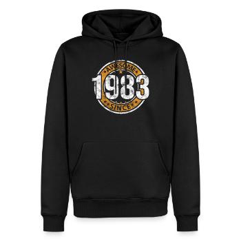 Awesome Since 1983 Retro Vintage Geburtstag - Männer Premium Bio Hoodie - Schwarz - Vorne - Nico (187cm)
