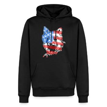 Silky Terrier Silky Terrier Flag - Men’s Premium Organic Hoodie - black - Front - Nico (187cm)