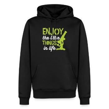 Profitez des petites choses de la vie Microscope - Sweat à capuche Premium bio Homme - noir - Devant - Nico (187cm)