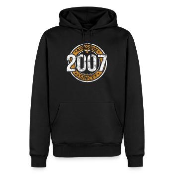 Génial depuis 2007 Retro Vintage Birthday - Sweat à capuche Premium bio Homme - noir - Devant - Nico (187cm)