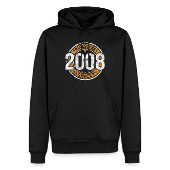 Awesome Since 2008 Retro Vintage Geburtstag - Männer Premium Bio Hoodie - Schwarz - Vorne - Nico (187cm)