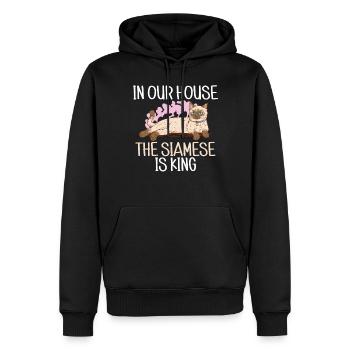 Geschenke zum Suchbegriff: "Siamkatze" - Männer Premium Bio Hoodie - Schwarz - Vorne - Nico (187cm)