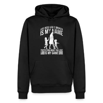 Lebensversicherungsmakler-design Für - Men’s Premium Organic Hoodie - black - Front - Nico (187cm)