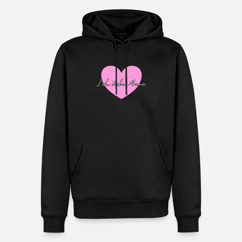 Ich liebe Mama - Männer Premium Bio Hoodie - Schwarz