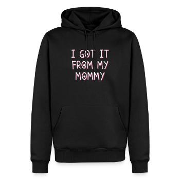 De Mama Gift - Sweat à capuche Premium bio Homme - noir - Devant - Nico (187cm)