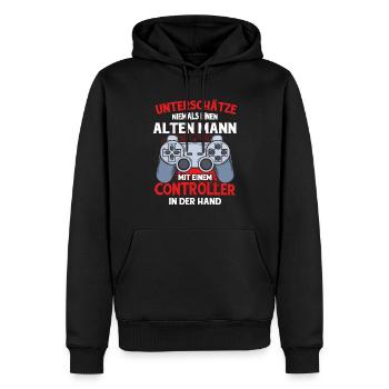 Zocker Geschenk Junge Gamer Controller Zocken - Männer Premium Bio Hoodie - Schwarz - Vorne - Nico (187cm)