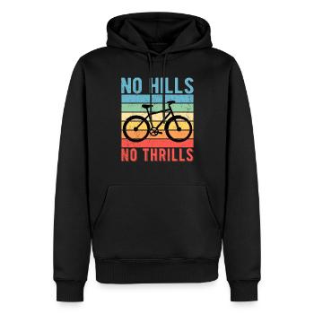 Vélo cycliste Pas de collines Pas de sensations fortes - Sweat à capuche Premium bio Homme - noir - Devant - Nico (187cm)