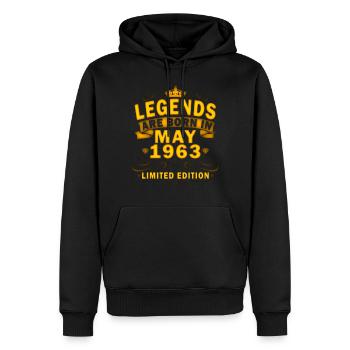 Mai 1963 Jubiläum 1963 Legenden Mai - Männer Premium Bio Hoodie - Schwarz - Vorne - Nico (187cm)